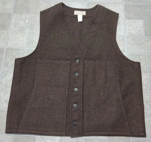 Vintage Filson Virgin Wool Mackinaw Hunting Vest Brown Size 46 Style 20 USA - Picture 1 of 3