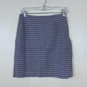 Faded Glory Stretch Karo Minirock Blau Weiß Y2K Vintage Academia Größe Medium - Bild 1 von 6
