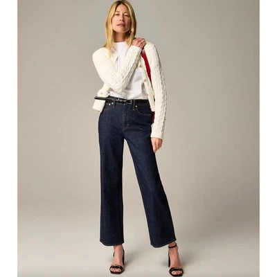 Jean J.Crew Slim Ancho Resina Enjuague Azul Denim Tiro Alto Clásico Para Mujer EE. UU. 28 NUEVO CON ETIQUETAS Foto 1 de 4