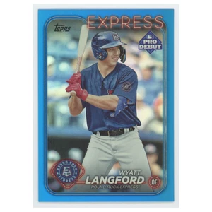 Wyatt Langford 2024 Topps Pro Debut Blue /150 Round Rock Express - Picture 1 of 3