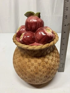 Äpfel im Korb Keksdose mit Deckel, Keramik - Bild 1 von 5