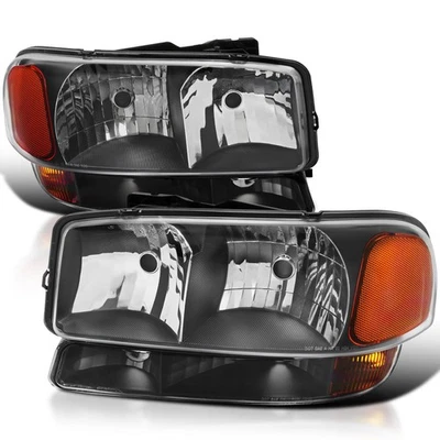 Faros + luces de parachoques negros para GMC Sierra 1500 2000-2006 Yukon XL 1999-2006 Foto 1 de 4