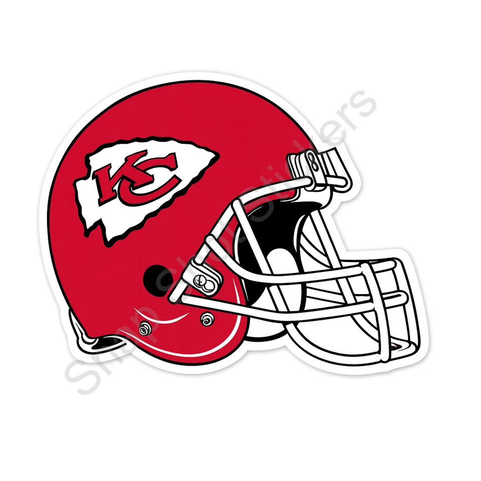 Casco Kansas City Chiefs resistente a la intemperie vinilo pegatina/calcomanía 03 Foto 1 de 1