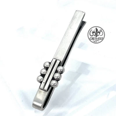 Винтажный GEORG JENSEN Дании из чистого серебра модернистский галстук зажим застежка #61 - Изображение 1 из 4