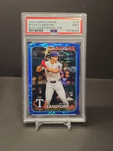 Wyatt Langford 2024 Topps Chrome Blue Sonar Refractor RC 078/125 PSA 9 Rangers - Bild 1 von 2
