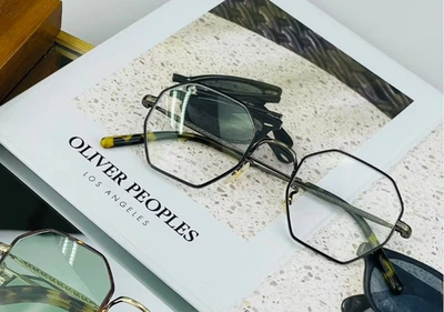 OLIVER PEOPLES HOLENDER 47mm OV1312 in Antique Gold/ Black MSRP$465 Great Gift - Image 1 of 4