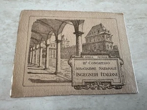 TESSERA CONGRESSO ASSOCIAZIONE NAZIONALE INGEGNERI 1922 DA COLLEZIONE - Picture 1 of 2
