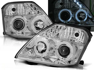 fari per CITROEN C2 2003 2004 2005 2006 2007-2010 occhi d'angelo cromati LHD - Foto 1 di 1