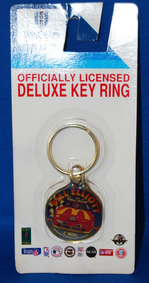 NEW BILL ELLIOTT MCDONALDS FORD NASCAR OFFICIAL KEYCHAIN KEY RING WINCRAFT - Image 1 of 1