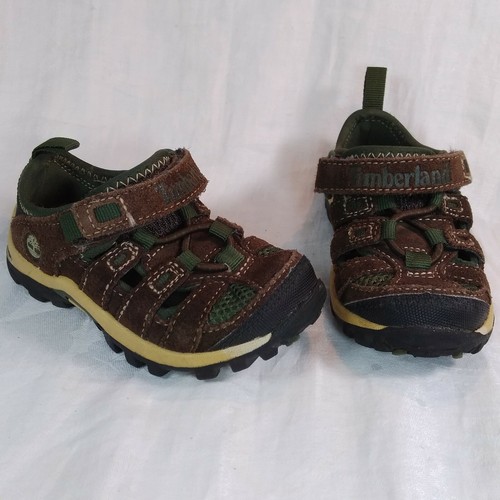 Scarpe da pescatore Timberland marrone e verde SANDALI bambino taglia 5 5 bambino maglia scamosciata
