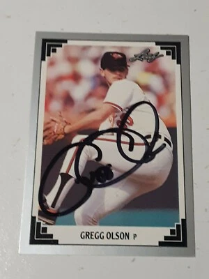 Gregg Olson Baltimore Orioles 1991 Leaf Autograph Card #519 READ DESCRIPTION - Image 1 of 2