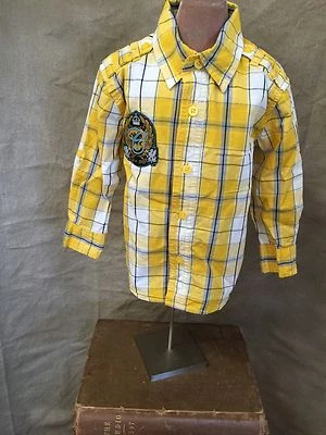 COOGI BABY Camisa a Cuadros 2T Amarillo Charreteras CRESTA LOGO PARCHE Algodón LITTLE MAN Foto 1 de 4