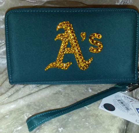 Oakland A's MLB Cell Phone Wallet Rhinestone Bling MLB Licensed! Cover