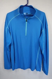 Ibkul 1/4 Zip Pullover Shirt Top MensLarge Blue Long Sleeves Golf Tennis - Picture 1 of 8