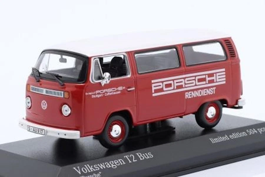Volkswagen VW T2 Bus B Porsche MINICHAMPS 1:43 Rosso 943053004 - Immagine 1 di 1