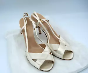 Kate Spade New York Ivory Bridal Wedding Slingback Sandals Peep Toe - Size 9 - Picture 1 of 6