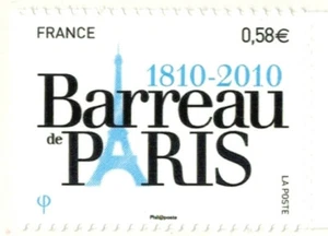 France 2010-Timbre neuf**/Barreau de Paris-Tour eiffel-Stamp autocollant-Yv.508 - Foto 1 di 1