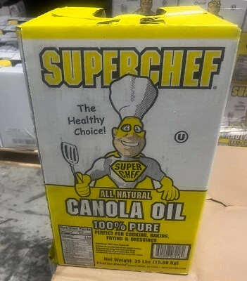 Super chef canola oil 35lb bulk container -Cooking baking frying dressings - Image 1 of 2