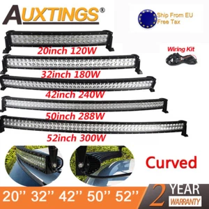 Curved LED LIGHT BAR WORK BEAM 4WD BOAT OFFROAD ATV 4X4 20'' 32'' 42'' 52inch - Foto 1 di 26