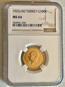 Turkey 1923/83 100 Kurush Gold NGC MS64 SKU# 4675 - Picture 1 of 2