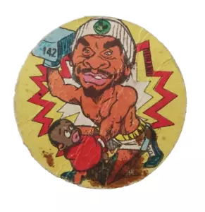 Roberto Duran-Baby Sugar Ray Leonard 1981 Figuritas Crack Boxing Disc Card #142 - Picture 1 of 4