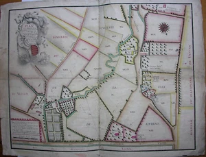 Vatan Indre Berry. PLAN du Marquisat de VASTAN. Fait et Aquarellé à la Main.1755 - Picture 1 of 4