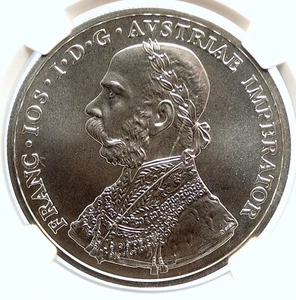 2001 AUSTRIA FRANZ JOSEPH I Silver 10 Kreuzer Fantasy Issue Coin NGC i105737 - Picture 1 of 5