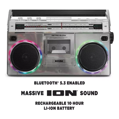 ION Audio Retro Glow Boombox with Cassette Player and Radio - ION RETROGLOW - Image 1 of 4