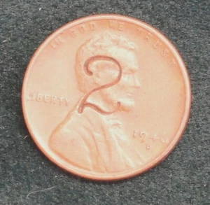 1946 D Lincoln Wheat Cent DIE-STAMPED with a "2" -- LOOK - Picture 1 of 2