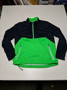 Cutter & Buck men's cb weathertec jacket 1/2 zip up Blue Green size L reflective - Picture 1 of 3