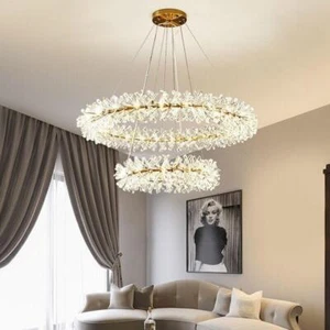 Modern Luxury Gold Metal Crystal Chandelier Fixture Light Garland Firefly Lamp - Picture 1 of 12