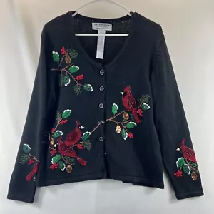 Suéter para mujer Tiara International Christmas Collection negro muérdago talla M - Imagen 1 de 22