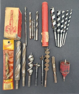 Vtg Auger Drill Bits & Extension Milwaukee Detroit Twist Lenox USA Tawain Japan - Picture 1 of 11