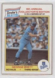 1986 Drake's Big Hitters Food Issue George Brett #14 HOF