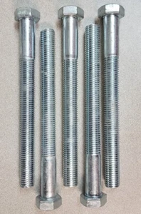 3/4"-10 x 8" Hex Bolt Zinc Cap Screw Coarse Thread (5 bolts) 3/4in-10 by 8in - Picture 1 of 3