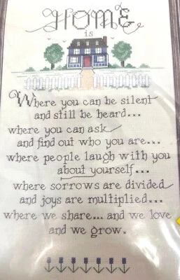 Janlynn Kit Punto de Cruz #64-13 Impreso Home Sampler 10" X 18" Estampado Foto 1 de 4