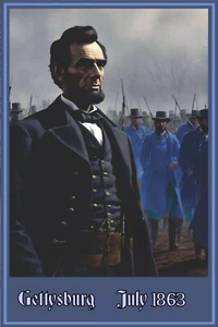 Póster Gettysburg 16 x 24 pulgadas homenaje a Abraham Lincoln arte de la Guerra Civil - Imagen 1 de 1