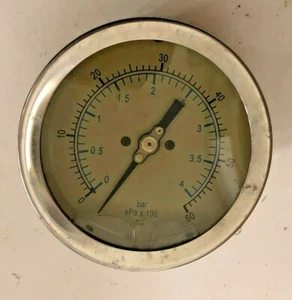 Gauge 4" 98141009 1/4 NPT 60 PSI liquid filled Back Mount - 2 gauges - Picture 1 of 4