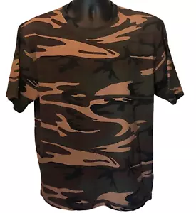Game Winner Mens Camo T Shirt Size Med Green Short Sleeve Crewneck 100% Cotton - Picture 1 of 6