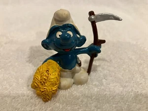 Smurfs Smurf Farmer Vintage Figure Toy PVC Figurine - Picture 1 of 4