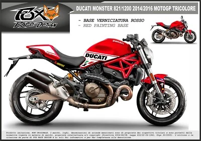 ADESIVI stickers MOTO KIT per DUCATI MONSTER 821 1200 MOTOGP TRICOLORE - Immagine 1 di 2