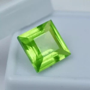 Stunning Peridot Natural Square Cut 14-15 Ct Green Loose Gemstone EGL Certified - Picture 1 of 6