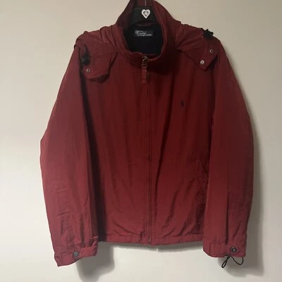 Ralph Lauren Jacket Mens 2XL Red Fleece Lined Hooded Full Zip Vintage Anorak - Image 1 of 4