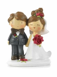 Bomboniera/Cake-Topper Matrimonio Coppia Sposini Spiritosi 11.4 cm in Resina - Imagen 1 de 1