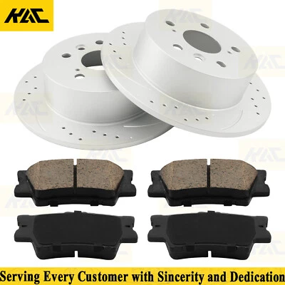 Nuevos rotores traseros perforados + pastillas de freno para Toyota Avalon Camry Lexus ES350 2013-2017 Foto 1 de 4