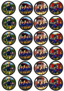 24 Muffin & Cupcake Aufleger Oblate - Fondant  Feuerwehrmann Sam C1 - Bild 1 von 1