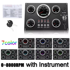 12V/24V 5 Gauge 0-8000RPM Instrumententafel LED Für Auto Marine Boot Yacht Set - Picture 1 of 22