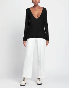 RRP€1370 ERMANNO SCERVINO Maglione Cashmere IT40 US4 UK8 S Nero Scollo a V Profondo - Foto 1 di 6