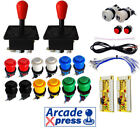 American Red Arcade Joysticks Kit 16 buttons 2 players USB Bartop Mame PC