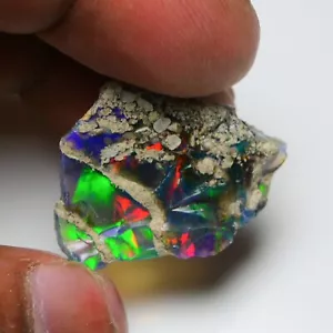 Schwarzopal grob 14,50 kt natürlicher äthiopischer Welo Opal Roh Feuer Jwelleery Grade - Bild 1 von 13